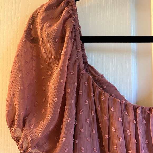 Altar’d State Pink Aurelia Clip Dot Dress with Bow Back Size Large - Picture 3 of 10